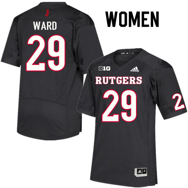 Women #29 Timmy Ward Rutgers Scarlet Knights College Football Jerseys Sale-Black - Click Image to Close
